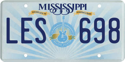 MS license plate LES698