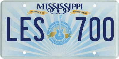 MS license plate LES700