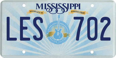 MS license plate LES702