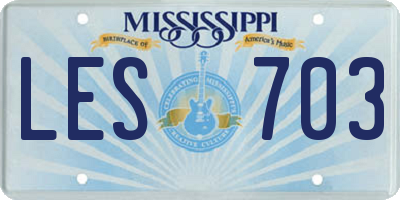 MS license plate LES703