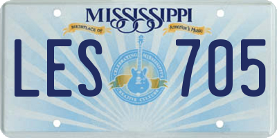 MS license plate LES705