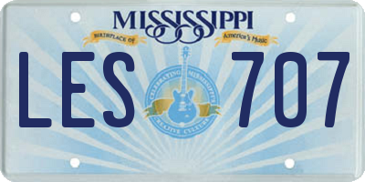 MS license plate LES707