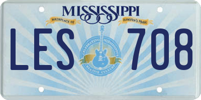 MS license plate LES708