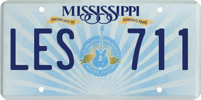 MS license plate LES711