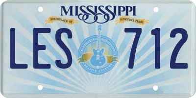 MS license plate LES712