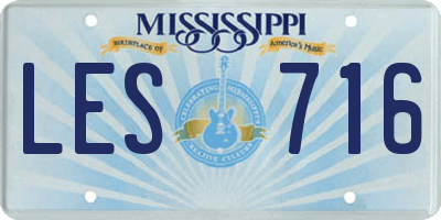MS license plate LES716