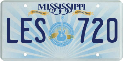 MS license plate LES720