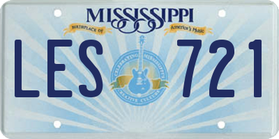 MS license plate LES721