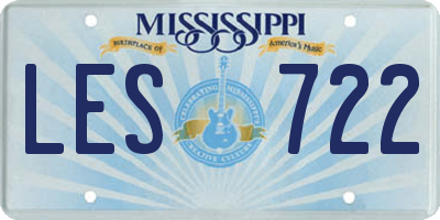 MS license plate LES722