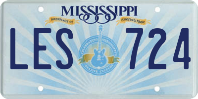 MS license plate LES724