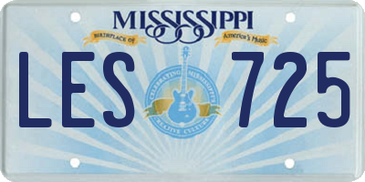 MS license plate LES725
