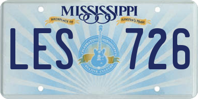 MS license plate LES726