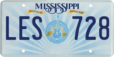 MS license plate LES728