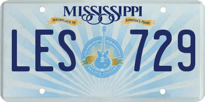 MS license plate LES729
