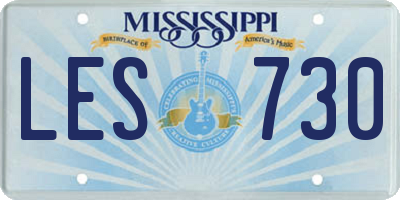 MS license plate LES730
