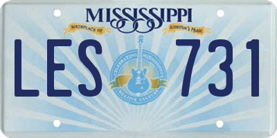 MS license plate LES731