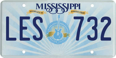 MS license plate LES732
