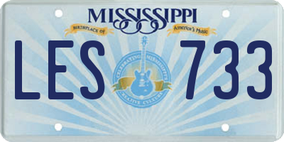MS license plate LES733
