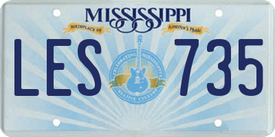 MS license plate LES735