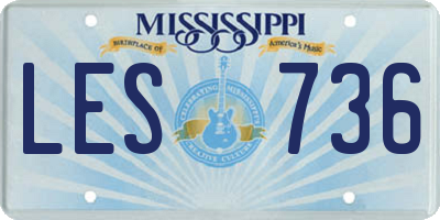 MS license plate LES736