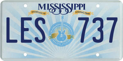 MS license plate LES737