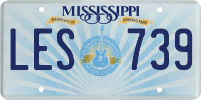MS license plate LES739