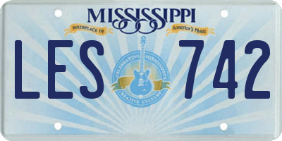MS license plate LES742