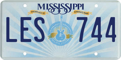 MS license plate LES744