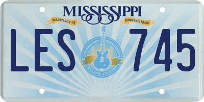 MS license plate LES745