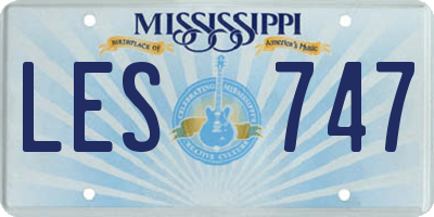 MS license plate LES747