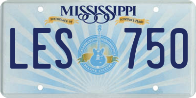 MS license plate LES750