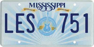 MS license plate LES751