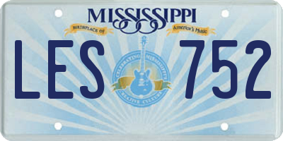 MS license plate LES752