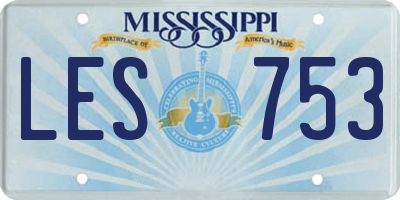 MS license plate LES753