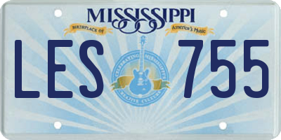 MS license plate LES755