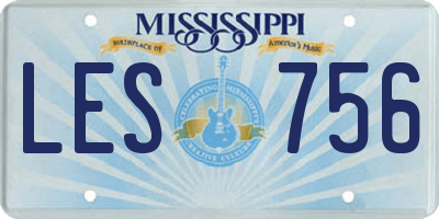 MS license plate LES756