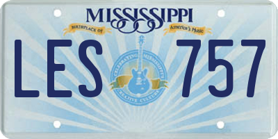 MS license plate LES757