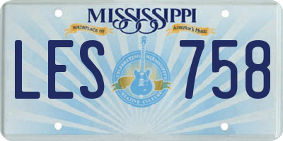 MS license plate LES758
