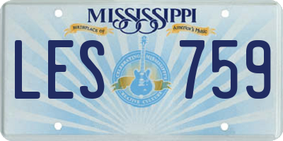 MS license plate LES759