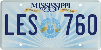 MS license plate LES760