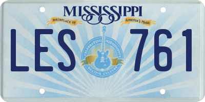 MS license plate LES761