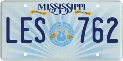 MS license plate LES762
