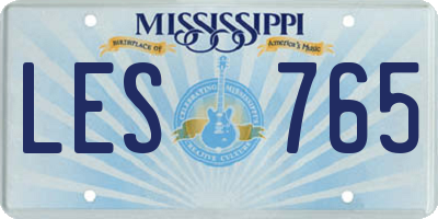 MS license plate LES765