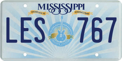 MS license plate LES767
