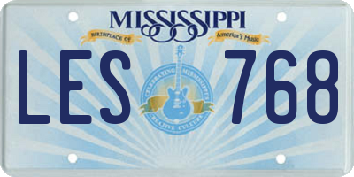 MS license plate LES768
