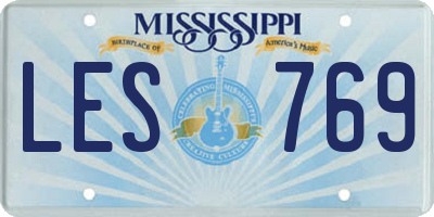MS license plate LES769