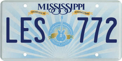 MS license plate LES772