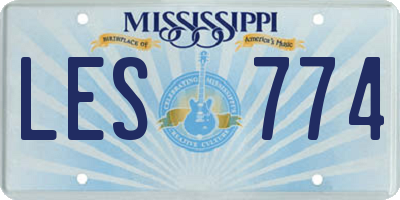 MS license plate LES774