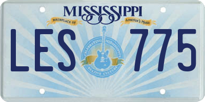 MS license plate LES775