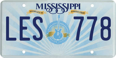 MS license plate LES778
